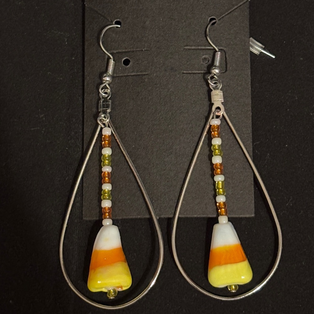 Candy Corn Beaded Earrings